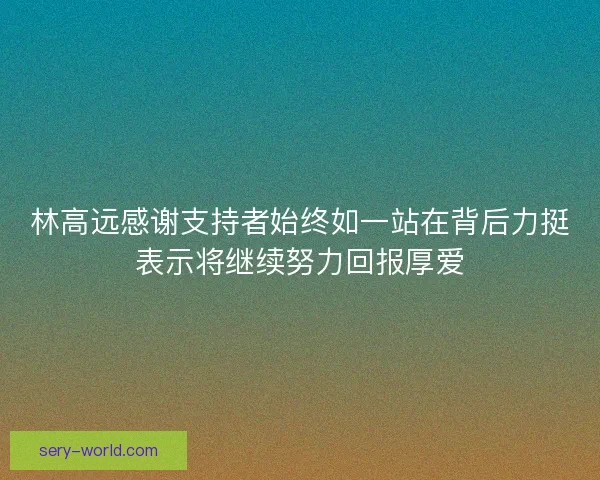 林高远感谢支持者始终如一站在背后力挺表示将继续努力回报厚爱